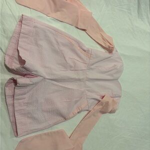 Baby pink & white romper